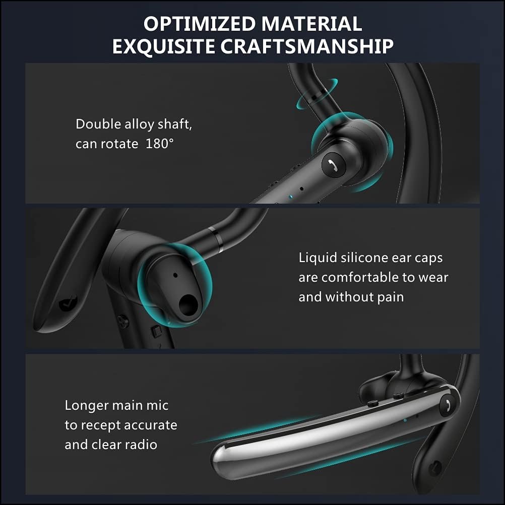 Casque Bluetooth 5.0 SenoKiss avec câble et deux microphones,