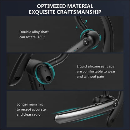 Casque Bluetooth 5.0 SenoKiss avec câble et deux microphones,