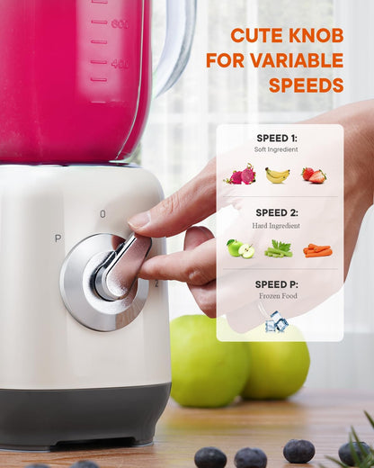 Batteur sur socle, Smoothie Maker, Mixeur avec 2 Geschwindigkeiten, 1 L