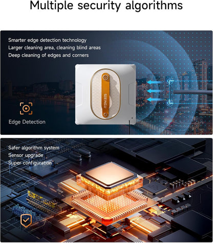 SEEING.U Fensterputzroboter 6000 PA intelligente Fensterscheiben Reinigung mit Dual-Wasserspray
