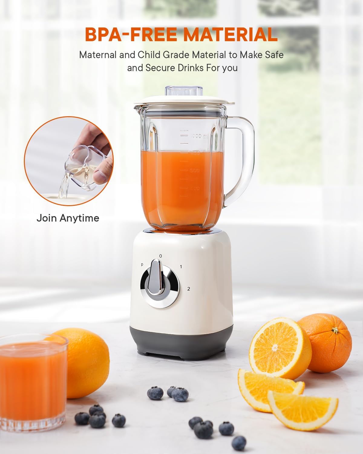 Batteur sur socle, Smoothie Maker, Mixeur avec 2 Geschwindigkeiten, 1 L