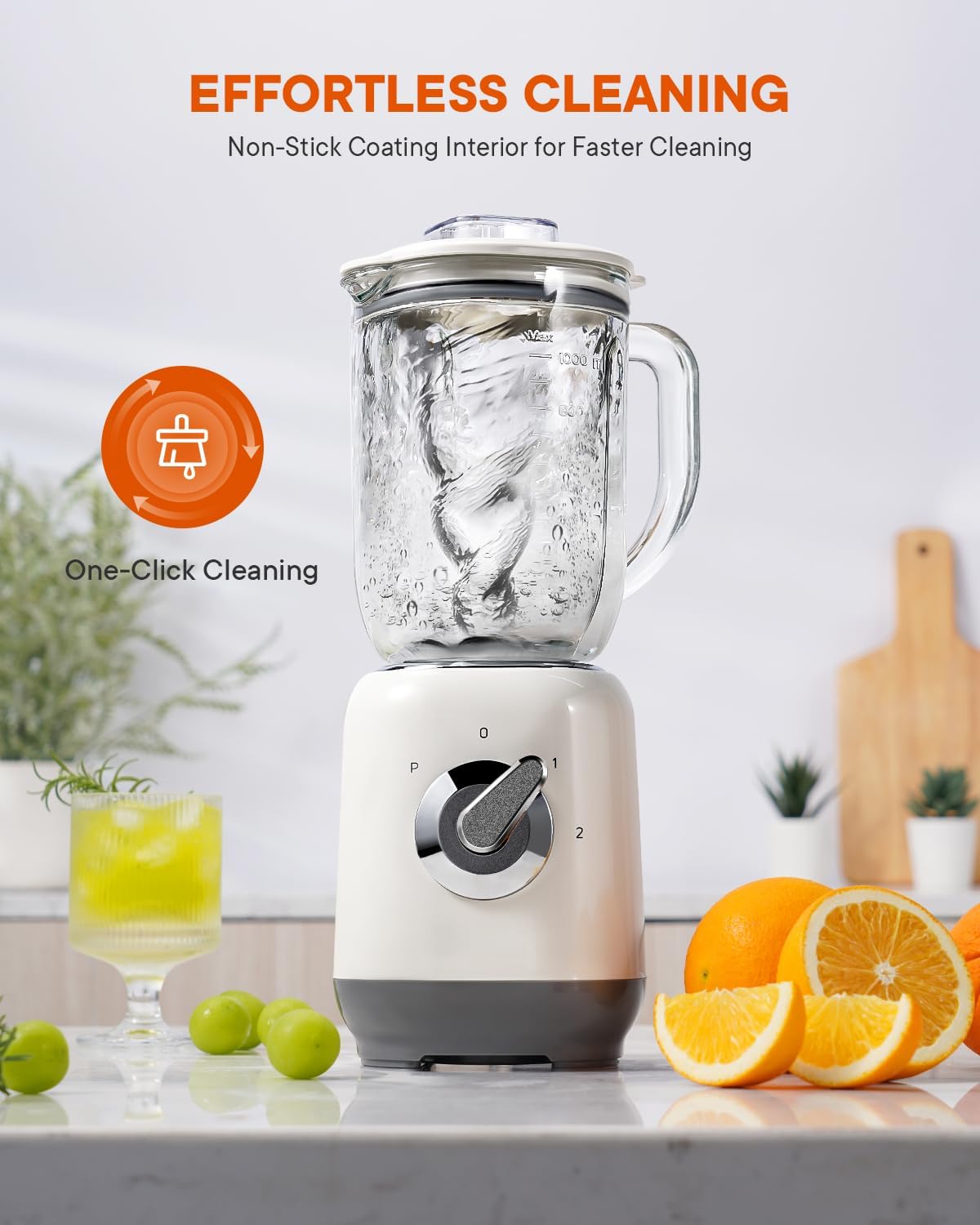 Batteur sur socle, Smoothie Maker, Mixeur avec 2 Geschwindigkeiten, 1 L
