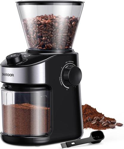 SHARDOR Burr Kaffeemühle Elektrisch mit 32 Mahlgrößen,elektrisches Mahlen,Schwarz