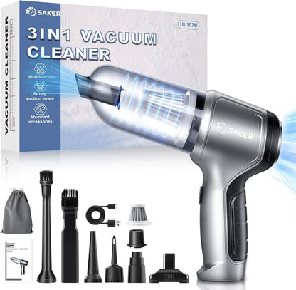 Saker Handstaubsauger Auto Handheld Kabelloser, 3 in 1 Druckluft  12KPA High Power
