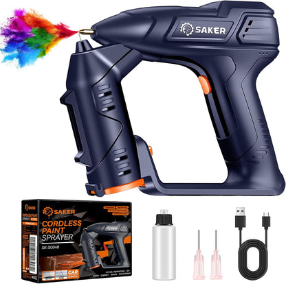 Saker Elektrische Akku-Farbspritzpistole für Autolack, Sprayer Gun Blau, 12 Zoll