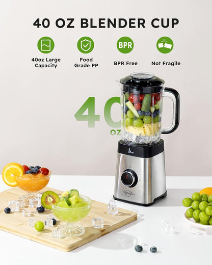Mixeur Sangcon pour cuisine, robot culinaire et robot de cuisine, 5 en 1, verre de 1,2 l et gobelet de 482 ml