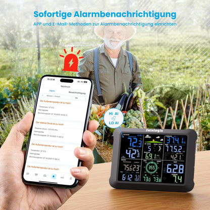 Sainlogic SA9 Funk Wetterstation m. Außensensor 14-in-1, 24H/7Days 8,5" Display
