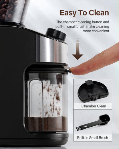 SHARDOR Burr Kaffeemühle Elektrisch mit 32 Mahlgrößen,elektrisches Mahlen,Schwarz