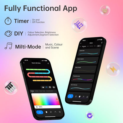 Sailsco LED Strip 10m,RGBICWW Led Streifen Kompatibel mit Alexa/Google Home/Smart Life APP,Dimmable