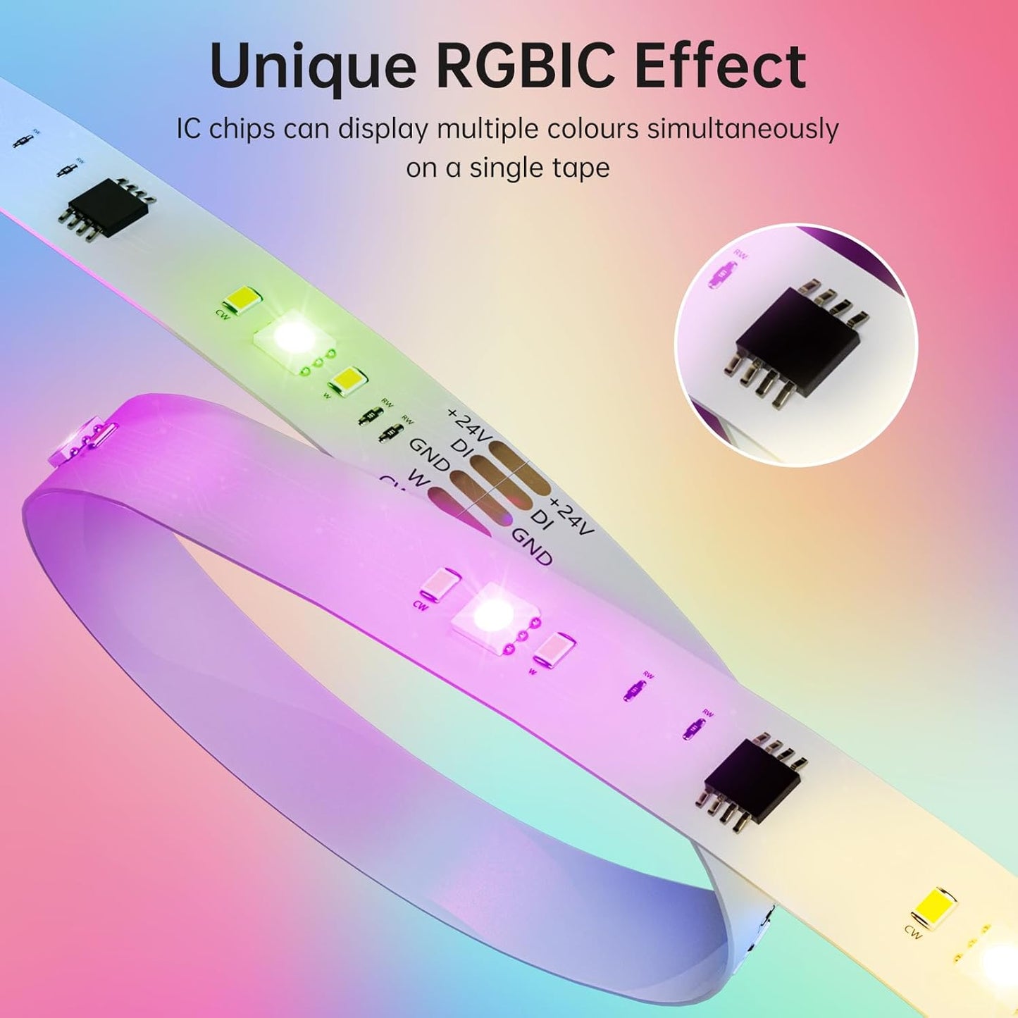 Sailsco LED Strip 10m,RGBICWW Led Streifen Kompatibel mit Alexa/Google Home/Smart Life APP,Dimmable