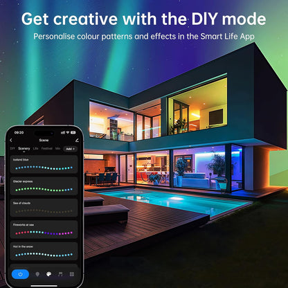 Sailsco LED Strip 10m,RGBICWW Led Streifen Kompatibel mit Alexa/Google Home/Smart Life APP,Dimmable