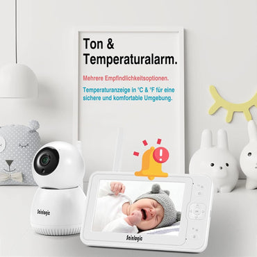 Sainlogic Video Babyphone mit Kamera,1080P FHD 5 Zoll LCD Display,Nachtsich,Alarm