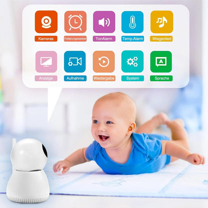 Sainlogic Video Babyphone mit Kamera,1080P FHD 5 Zoll LCD Display,Nachtsich,Alarm