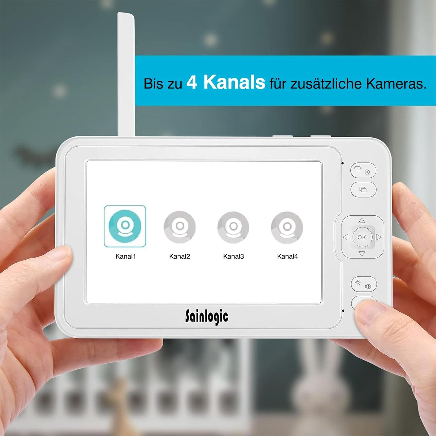 Sainlogic Video Babyphone mit Kamera,1080P FHD 5 Zoll LCD Display,Nachtsich,Alarm