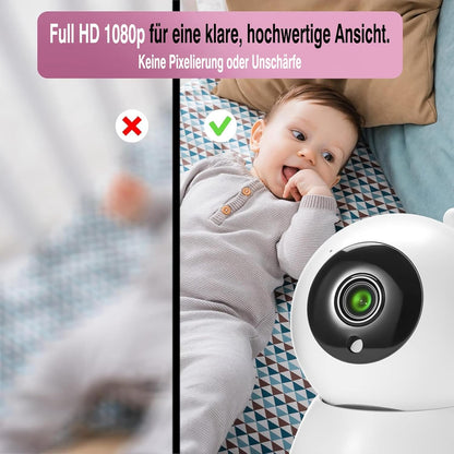 Sainlogic Video Babyphone mit Kamera,1080P FHD 5 Zoll LCD Display,Nachtsich,Alarm