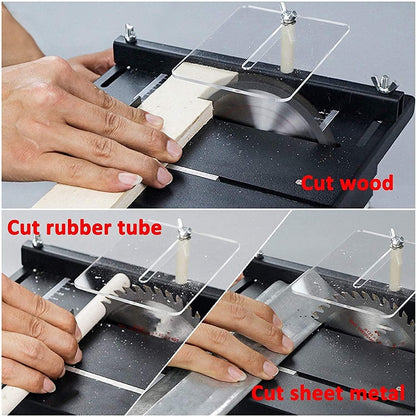 Mini-Tischkreissäge multifonctionnel, Geschwindigkeit réglable, avec Polier-, Schnitz- et Bohrfunktionen pour les travailleurs à domicile