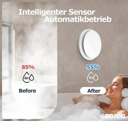 SBONNI 3 Stufen Bad Lüfter  100mm mit Feuchtigkeitssensor Temperatursensor Timer