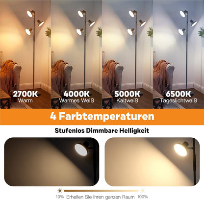 SIBRILLE Stehlampe LED Dimmbar, 36W Fluter Fluter Dimmbar 2500LM mit Fernbedienung &amp; Berührung 2700K-6500K