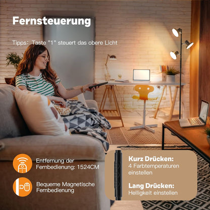 SIBRILLE Stehlampe LED Dimmbar, 36W Fluter Fluter Dimmbar 2500LM mit Fernbedienung &amp; Berührung 2700K-6500K