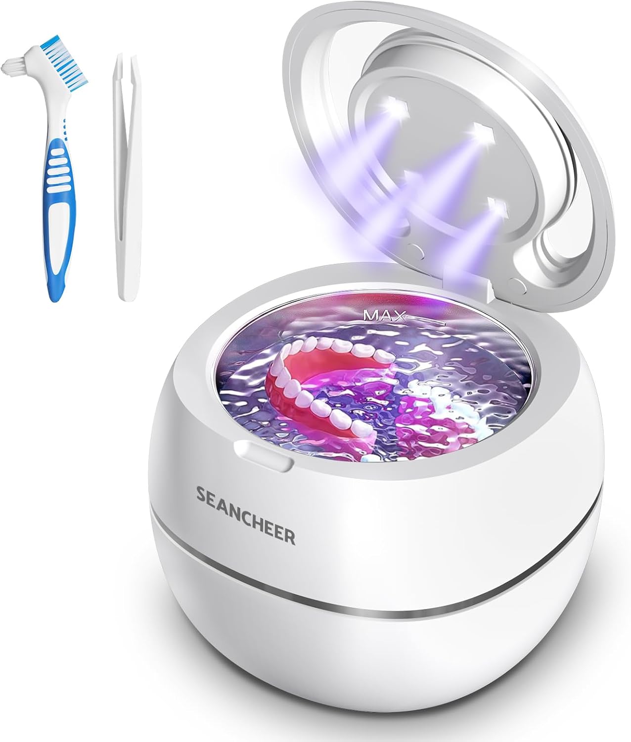Seancheer Ultraschallreinigungsgerät 48000Hz 24W 180ML Ultrasonic Cleaner mit UV Lampe