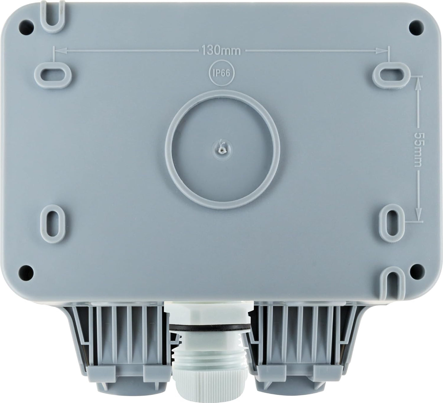 SCHWAIGER SOAD0200 Außensteckdose für Winkelstecker 2-fach, Schnappverschluss, UV-beständig
