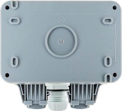 SCHWAIGER SOAD0200 Außensteckdose für Winkelstecker 2-fach, Schnappverschluss, UV-beständig