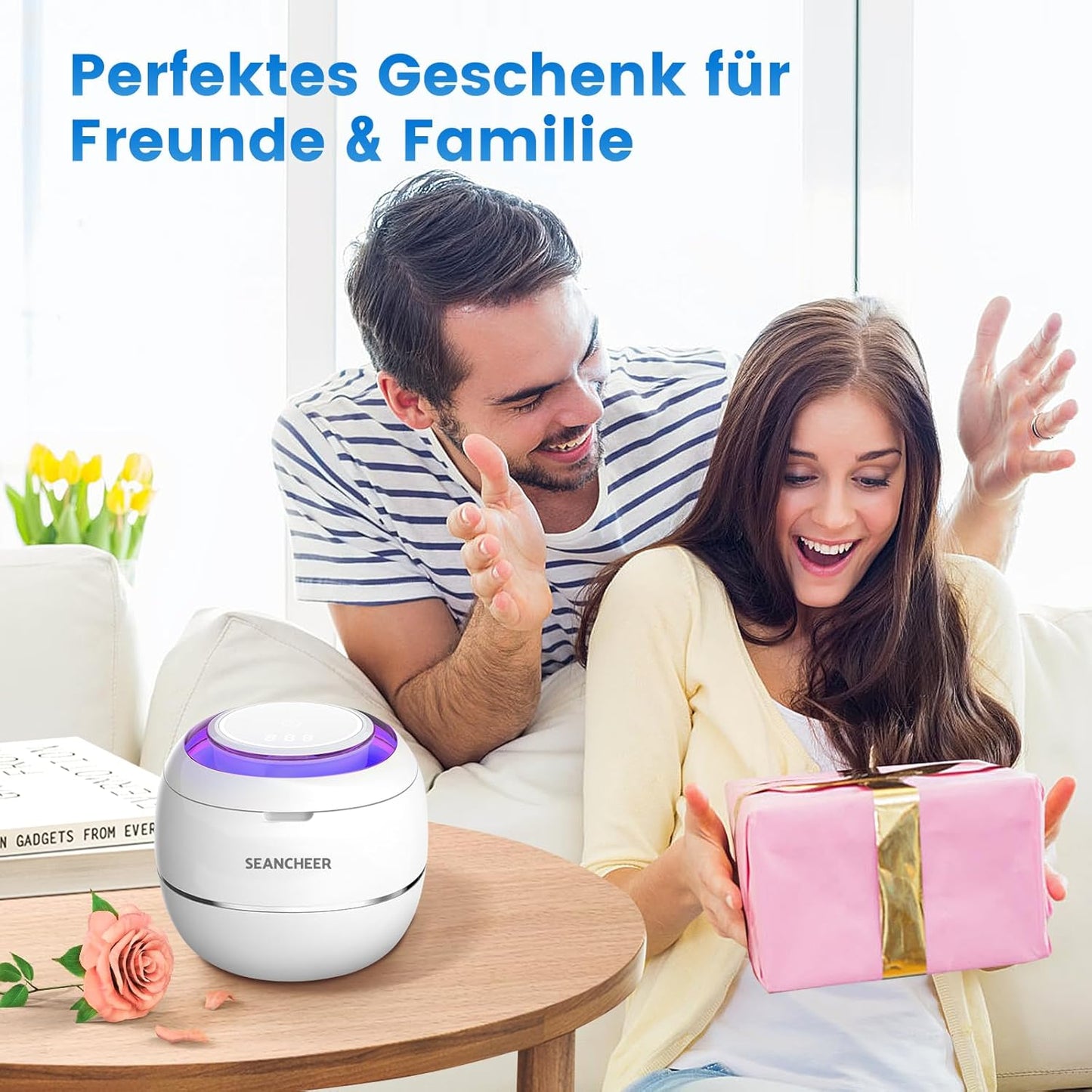 Seancheer Ultraschallreinigungsgerät 48000Hz 24W 180ML Ultrasonic Cleaner mit UV Lampe