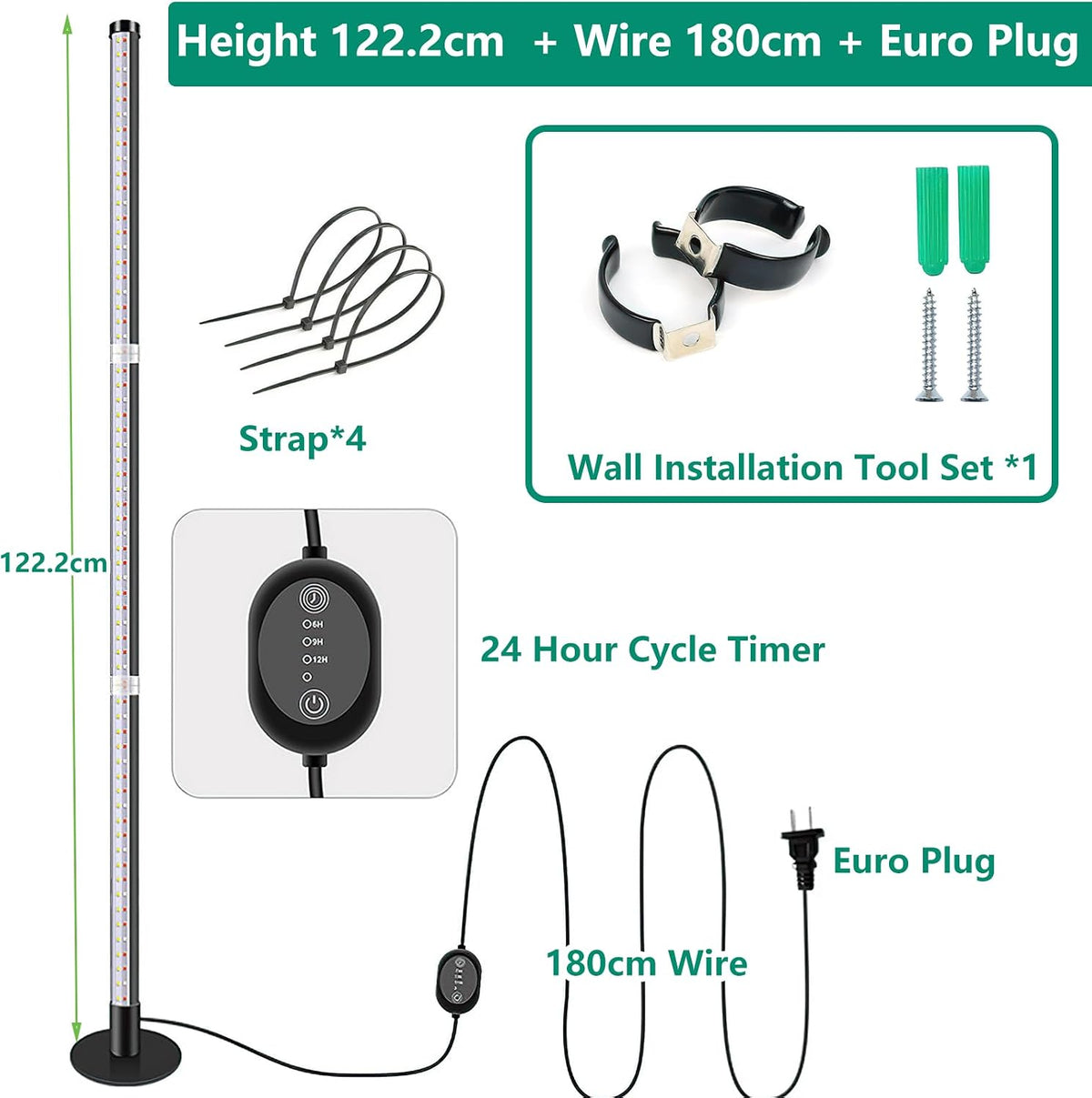 SciFiVisi Pflanzenlampe LED Vollspektrum, 243 LEDs mit Timer 3 Beleuchtungsmodi