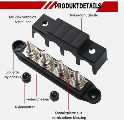 12V-48V DC Sammelschienen Verteilerblock 250A BusBar Box Stromverteilungsblock