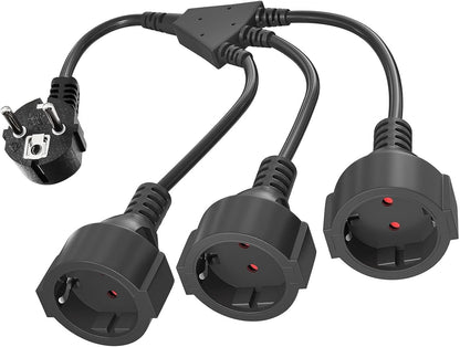 3 Fach Steckdose, Dreifachsteckdose 16A/250V, Steckdosenverteiler  IP44 Wasserdicht,Schwarz