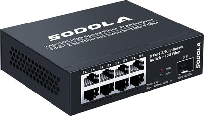 SODOLA 8-Port 2.5 Gbit Switch Unmanaged,8 x 2.5GBASE-T Ports