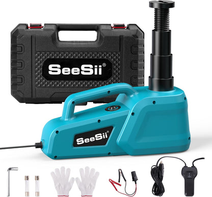 SEESII Wagenheber Hydraulischer 5T 3T: 12V Wagenheber elektrisch mit Fernbedienung & LED Licht,