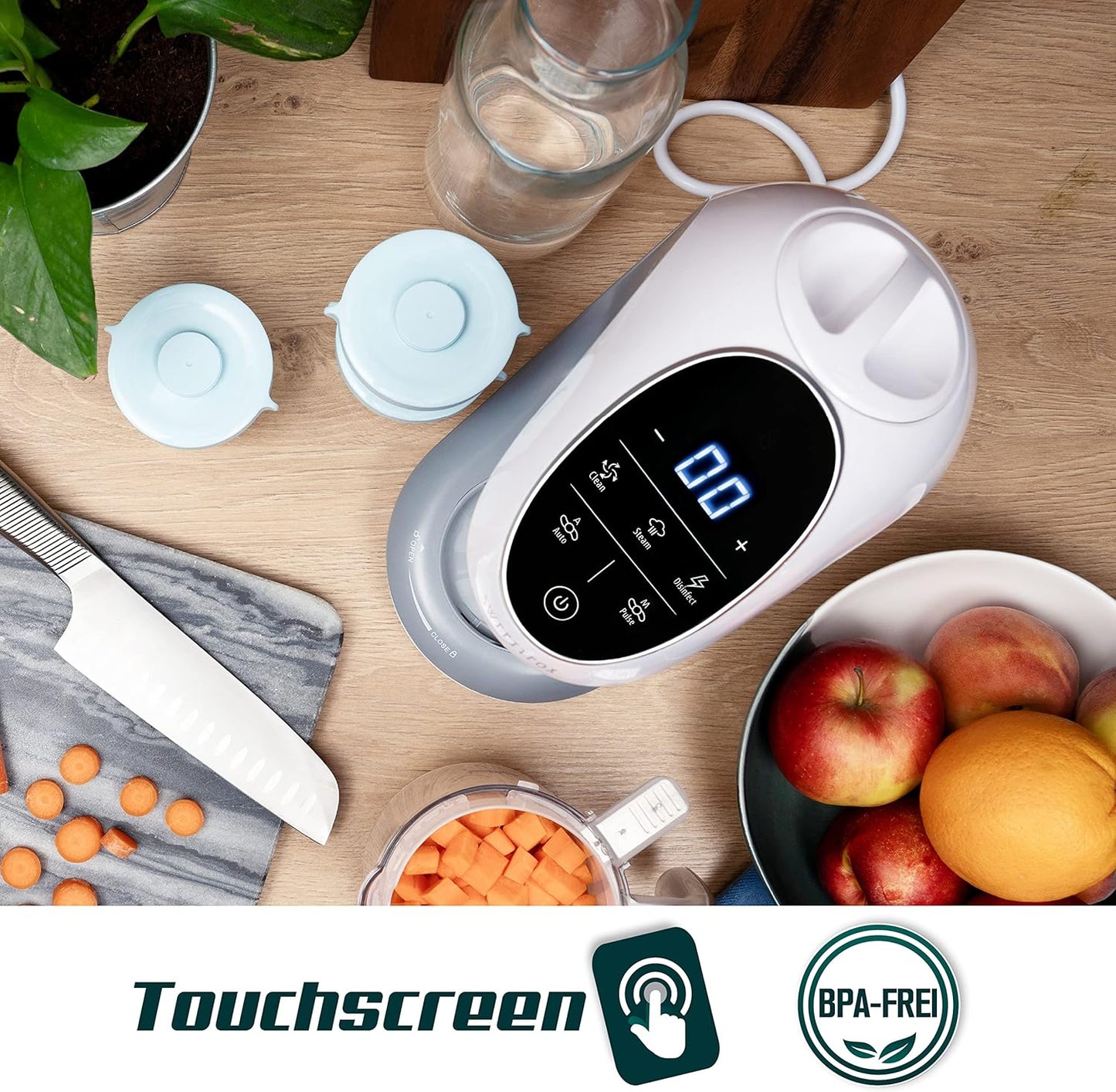 Sweety Fox  Multifunktions Babynahrungszubereiter 7-in-1  Dampfgarer, Mixer, Gläschenwärmer