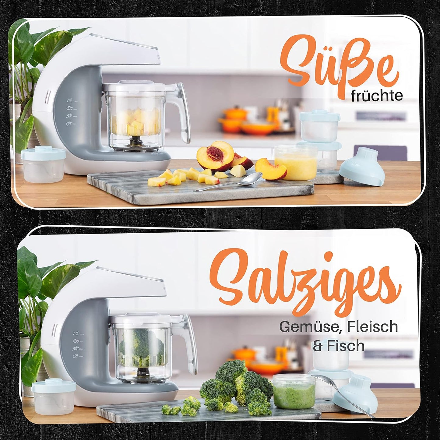 Sweety Fox  Multifunktions Babynahrungszubereiter 7-in-1  Dampfgarer, Mixer, Gläschenwärmer