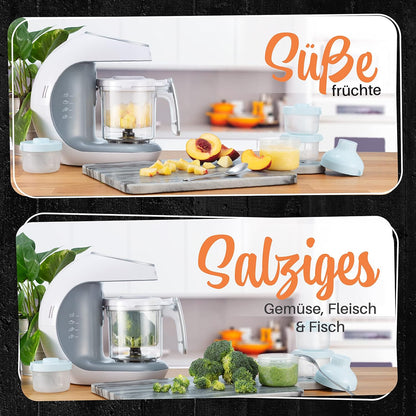 Sweety Fox  Multifunktions Babynahrungszubereiter 7-in-1  Dampfgarer, Mixer, Gläschenwärmer