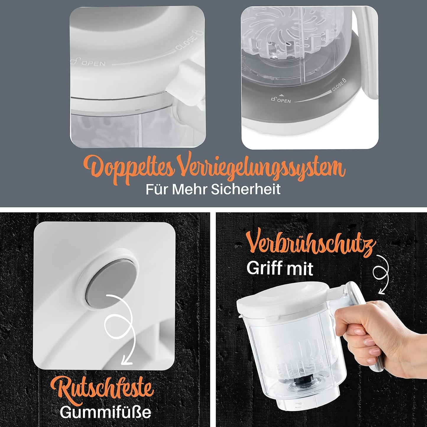 Sweety Fox  Multifunktions Babynahrungszubereiter 7-in-1  Dampfgarer, Mixer, Gläschenwärmer