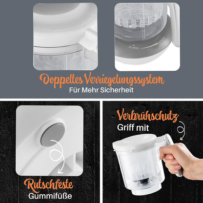 Sweety Fox  Multifunktions Babynahrungszubereiter 7-in-1  Dampfgarer, Mixer, Gläschenwärmer