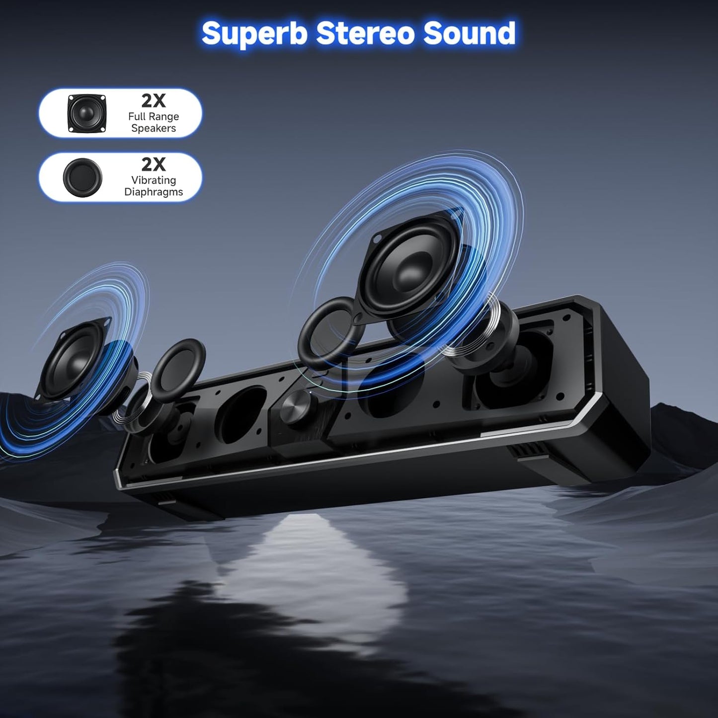 SENZER CS30 PC Lautsprecher für PC Computer Soundbar  Schwarz