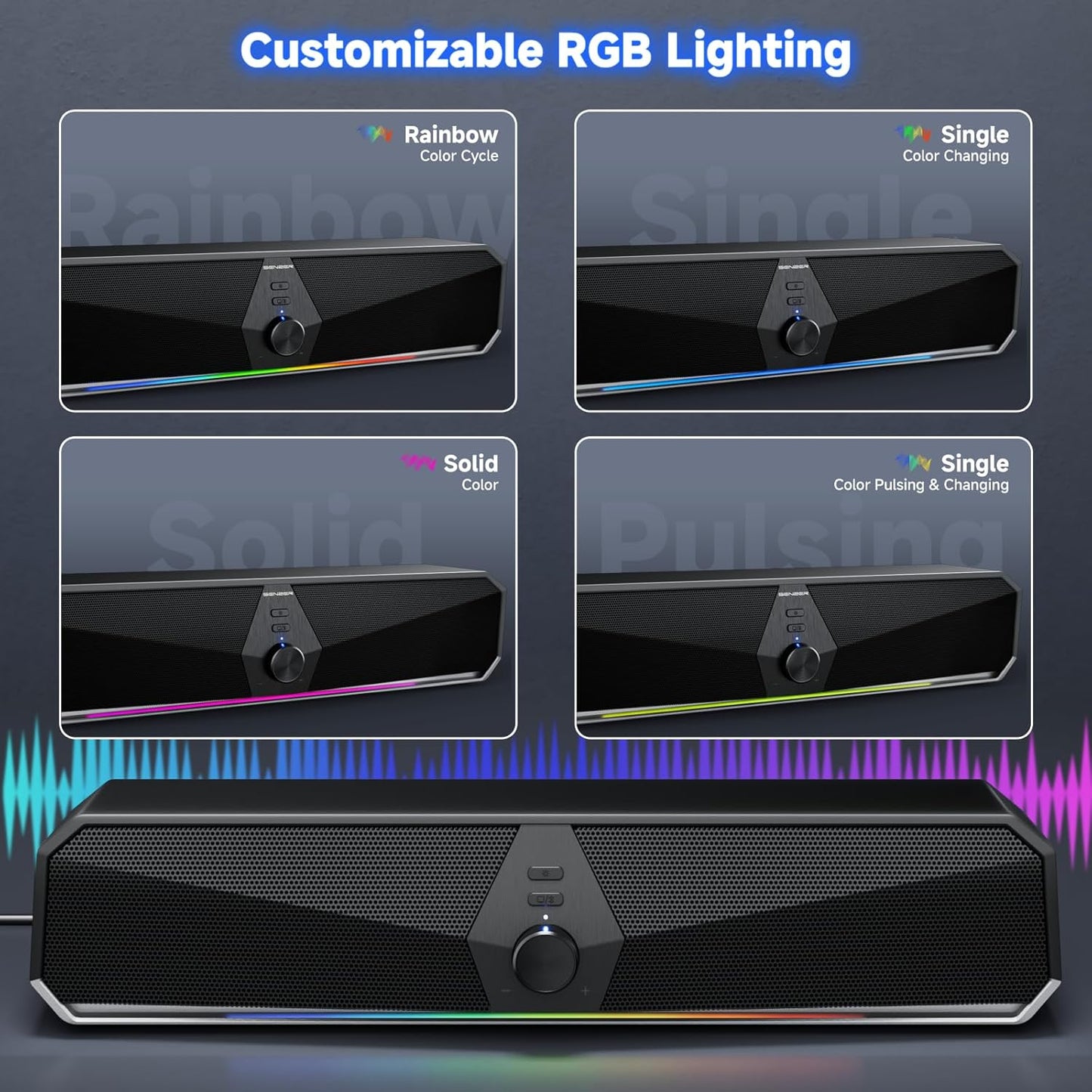 SENZER CS30 PC Lautsprecher für PC Computer Soundbar  Schwarz