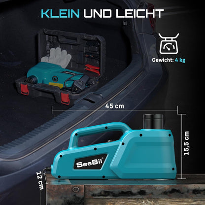 SEESII Wagenheber Hydraulischer 5T 3T: 12V Wagenheber elektrisch mit Fernbedienung & LED Licht,