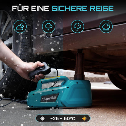 SEESII Wagenheber Hydraulischer 5T 3T: 12V Wagenheber elektrisch mit Fernbedienung & LED Licht,