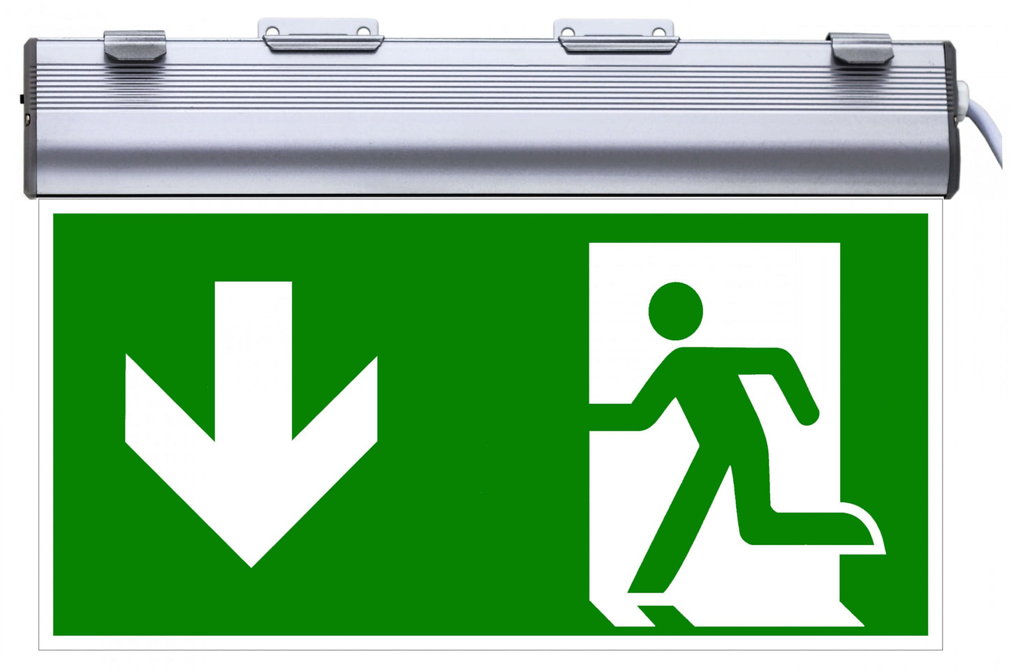 SENSO EXIT AL LED Sensorit Notbeleuchtung Aluminium/silber Fluchtweg Notausgang ISO