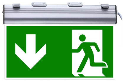 SENSO EXIT AL LED Sensorit Notbeleuchtung Aluminium/silber Fluchtweg Notausgang ISO