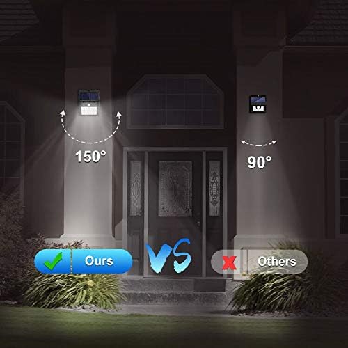 SEZAC Solarleuchten für den Außenbereich, mit Bewegungsmelder, 120 ° Weitwinkel-Erkennung A-6er-Pack