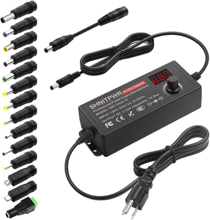 SHNITPWR Universal 3.5V~24V Netzteil 72W 3A AC/DC Schalt-Netzteil Adapter, mit 14 pcs