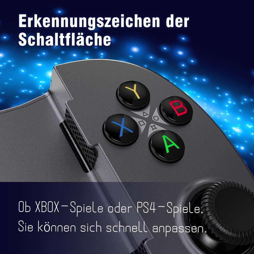 ShanWan Handy Controller für Android/iOS/iPhone15, Smartphone Controller mit Einstellbarer Joystick