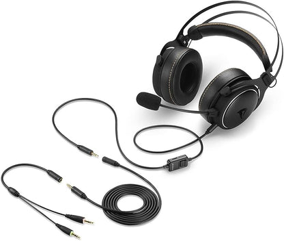 Casque de jeu audio haute résolution Sharkoon Skiller SGH50, noir et blanc