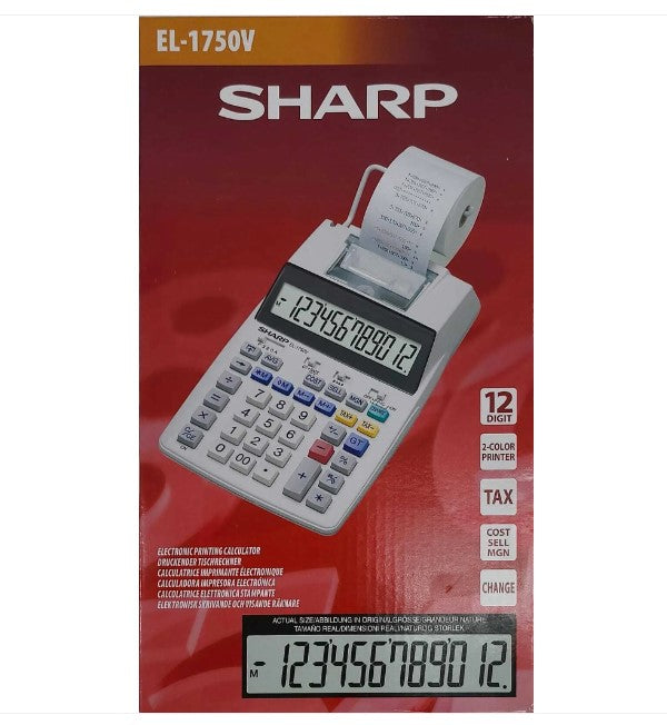 SHARP EL-1750V Tischrechner imprimant en gris clair