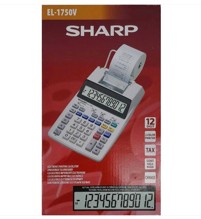 SHARP EL-1750V Tischrechner imprimant en gris clair