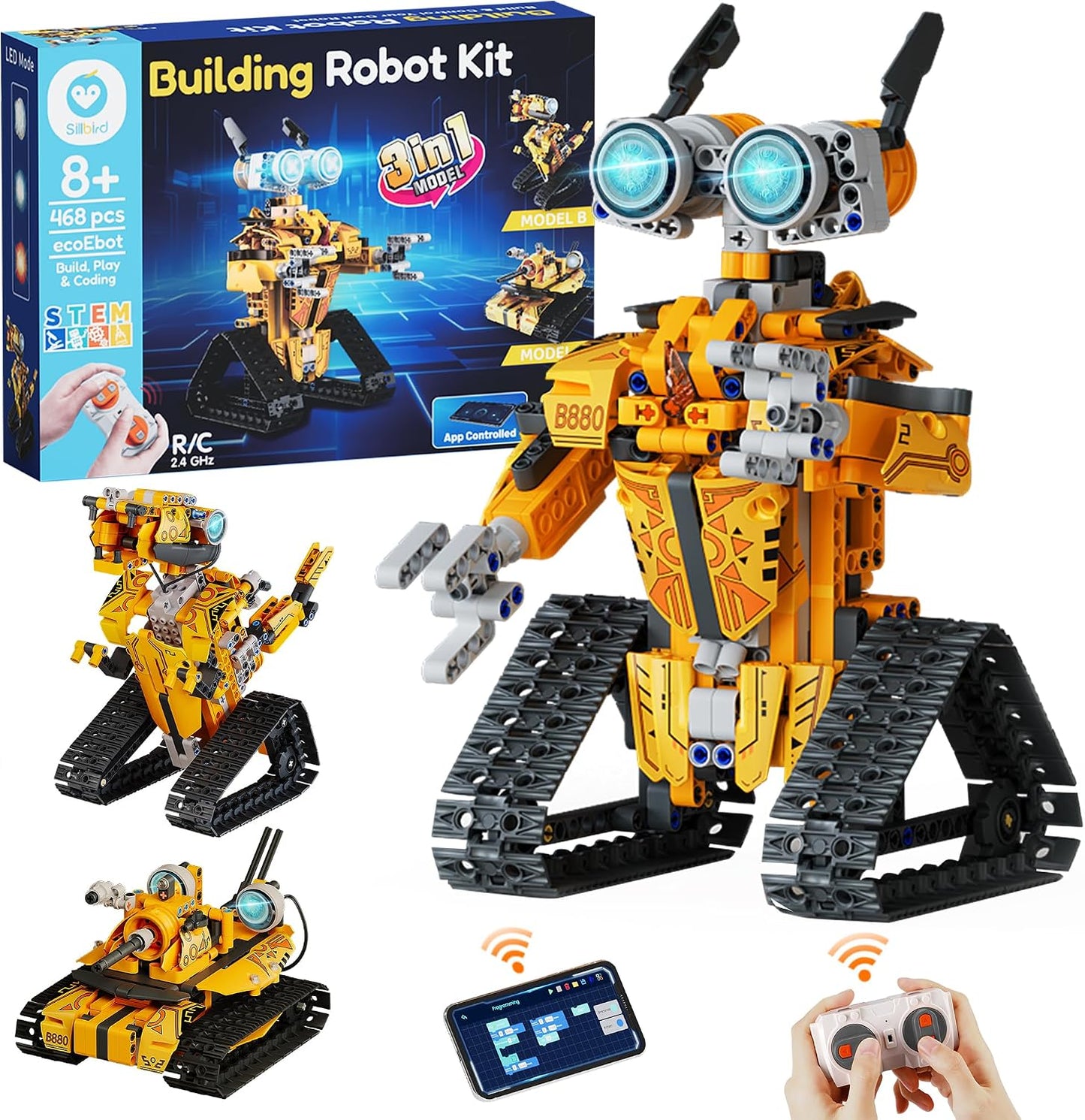 Sillbird Bauset Roboter mit Fernbedienung,8 – 12 Jahre,468 pcs.programmierbar